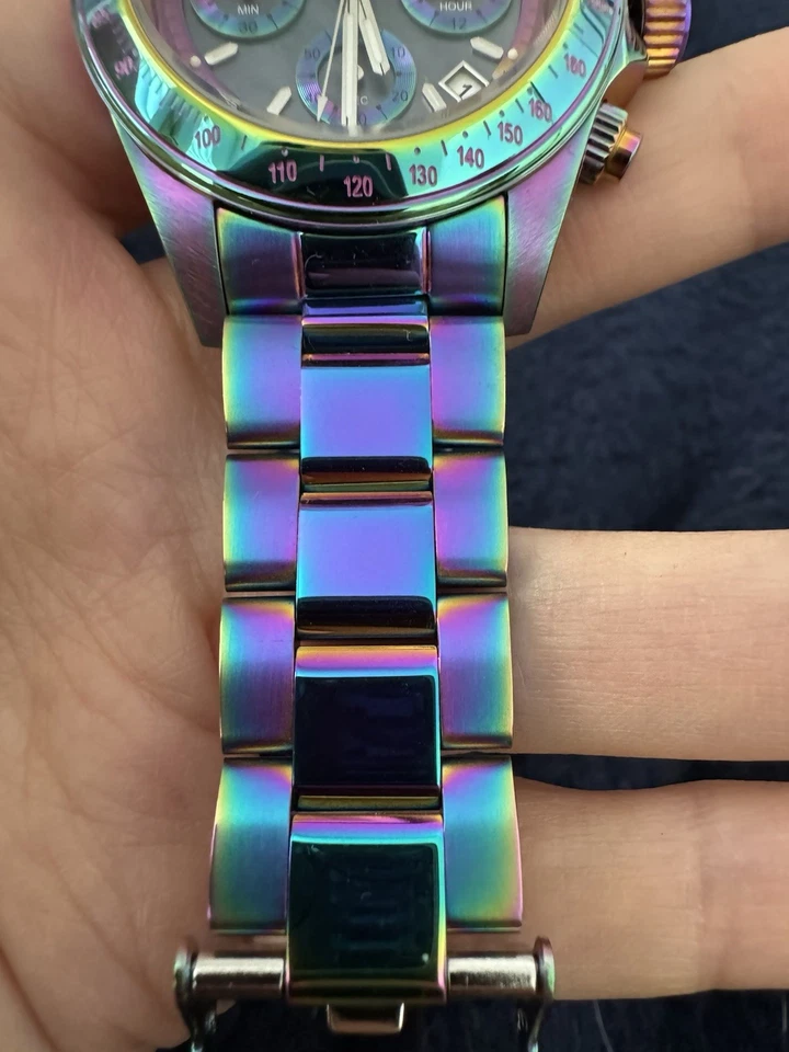 Reloj Cronógrafo Invicta Speedway Perla Negra Para Hombre 40mm Iridiscente 23941 RARO Foto 2 de 4