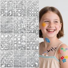 167 PCS Temporary Tattoo Stencils for Kids, Face and Body Paint Stencils, Girl B