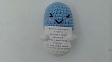 Adorable Blue Crochet Chill Pill,Emotional Support Pills Crochet Stuffed Doll CW