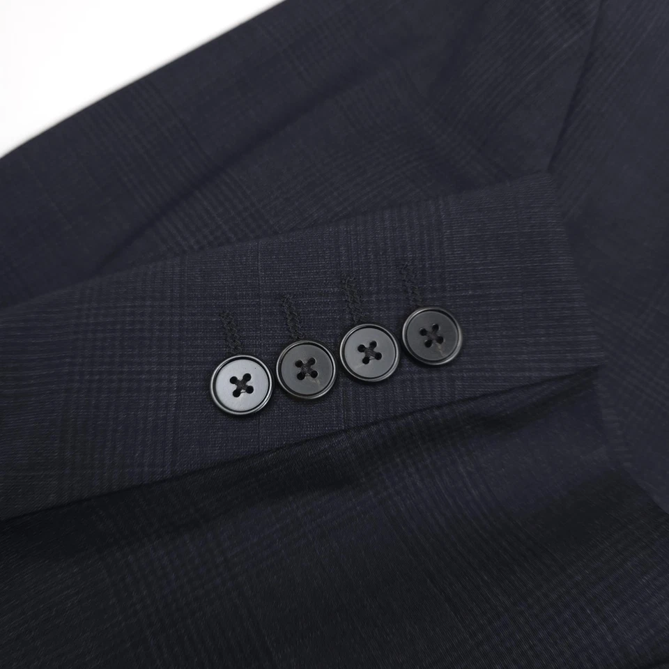 Traje ajustado Theory Mayer azul marino tonal Glen a cuadros talla 40R X 32 Foto 4 de 4