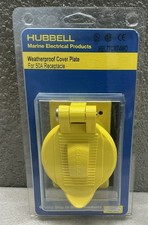 Hubbell HBL77CM74WO, (1) 50A Receptacle, Yellow, Weatherproof Box Cover, 1 pc