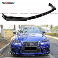 Fit 14-16 IS250 IS300 IS350 F Sport Front Bumper Lip Spoiler Painted Gloss Black