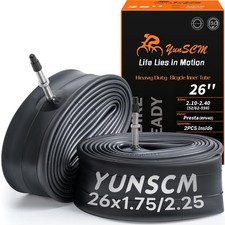 2PCS 26'' Heavy Duty 26x1.75/1.95/2.10/2.125/2.25 Bike Tubes Presta Valve Rem...