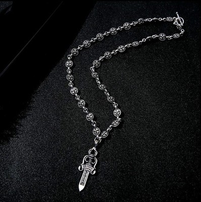 Chrome Hearts Cross Dagger Rosary Necklace 60 cm
