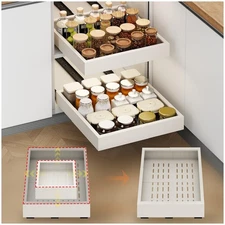 2Pc Pull out Cabinet Organizer,Width (11"-16"),Depth(17"-24") Expandable with...