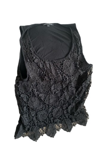 Canotta blusa donna usata con cavi e gauge in pizzo taglia Med Boho - Foto 3 di 11