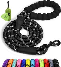 Taglory Rope Dog Leash 6 FT with Comfortable 1/2 x 6 20 120 lbs. , Black