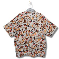 Malibu Rum Men's XL Cotton Barkcloth Hawaiian Shirt Tiki Aloha Bartender 2