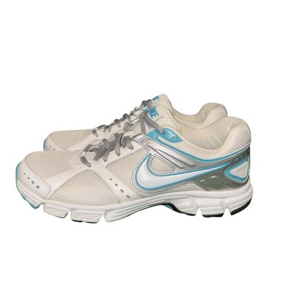 Nike Downshifter 4 White Silver Turquoise 472680-100 Women Size 10 Running Shoes