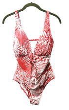 Jantzen One Piece Swimsuit Marlene Tie Waist Tropical Floral Size 10