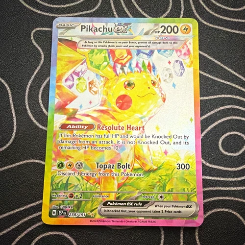 Pokemon TCG Surging Sparks #238/191 Pikachu ex SIR Full Art NM
