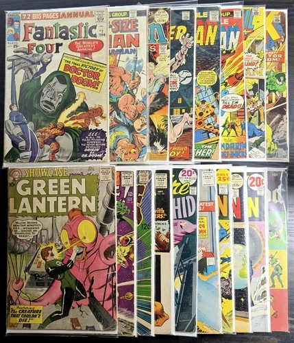Lot of 18 Vintage Comics FF, Conan, Hulk, Showcase +more (Grades in Description)