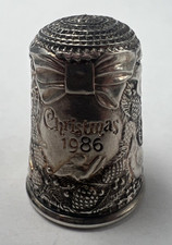 Sterling Silver Christmas 1986 Thimble Cardinal Squirrel Fawn 925 Franklin Mint