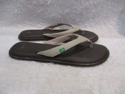 Women's, Sanuk, Beige, Flip Flop, Sandals, Shoes, Size, 10