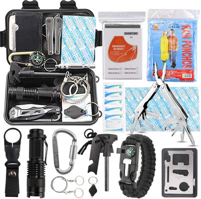 Survival Kit Outdoor Emergency Gear Kit for Camping Hiking Travelling or Adventu