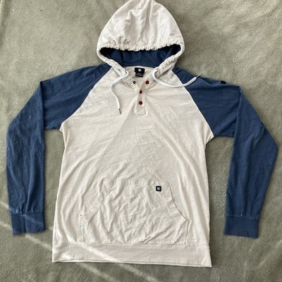 Vintage DC Shoes Men's Pullover Hoodie Henley Medium Skater Grunge 2000's