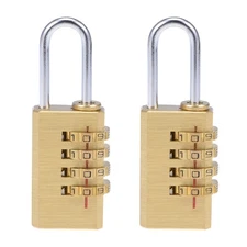 2Pcs 4 Digit Combination Padlock 3mm Shackle 21mm Body Width Brass Lock