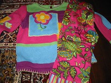 EUC Hanna Andersson French Flowers Sweater Capri Set - 110