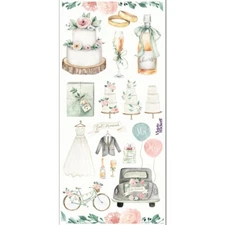 Elegant Watercolor Wedding Stickers - 1 Sticker Sheet for Stationary & More