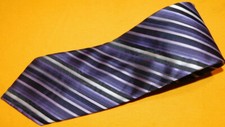 GUY LAROCHE PURPLE/WHITE/LIGHT PURPLE STRIPED POLYESTER TIE - DESIGNER TIE.