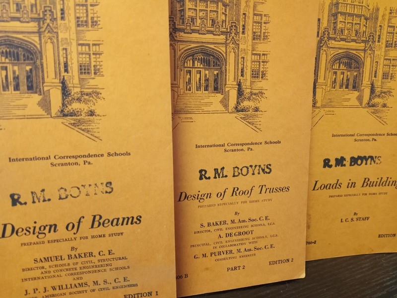 Vintage .Design Beams, Roof Trusses, Load Buildings (I.C.S.)1932, 1940, 1937