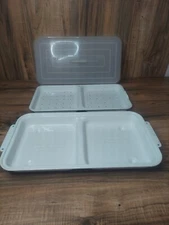 RONCO SHOWTIME ROTISSERIE STEAMING HEATING TRAY 3 Piece Tray Basket Lid
