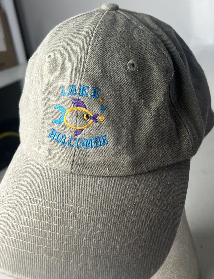 Lake Holcomb Hat Cap Adjustable Sewn Logo Strapback Wisconsin