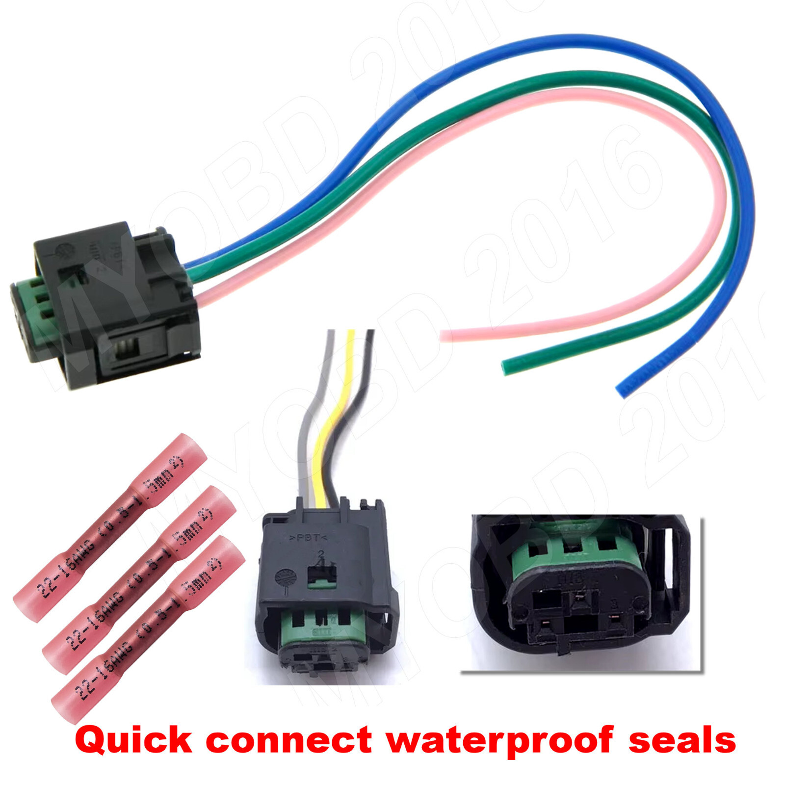 4x Delphi Diesel Injector Connector Wired Plug Electrical For Mercedes ...