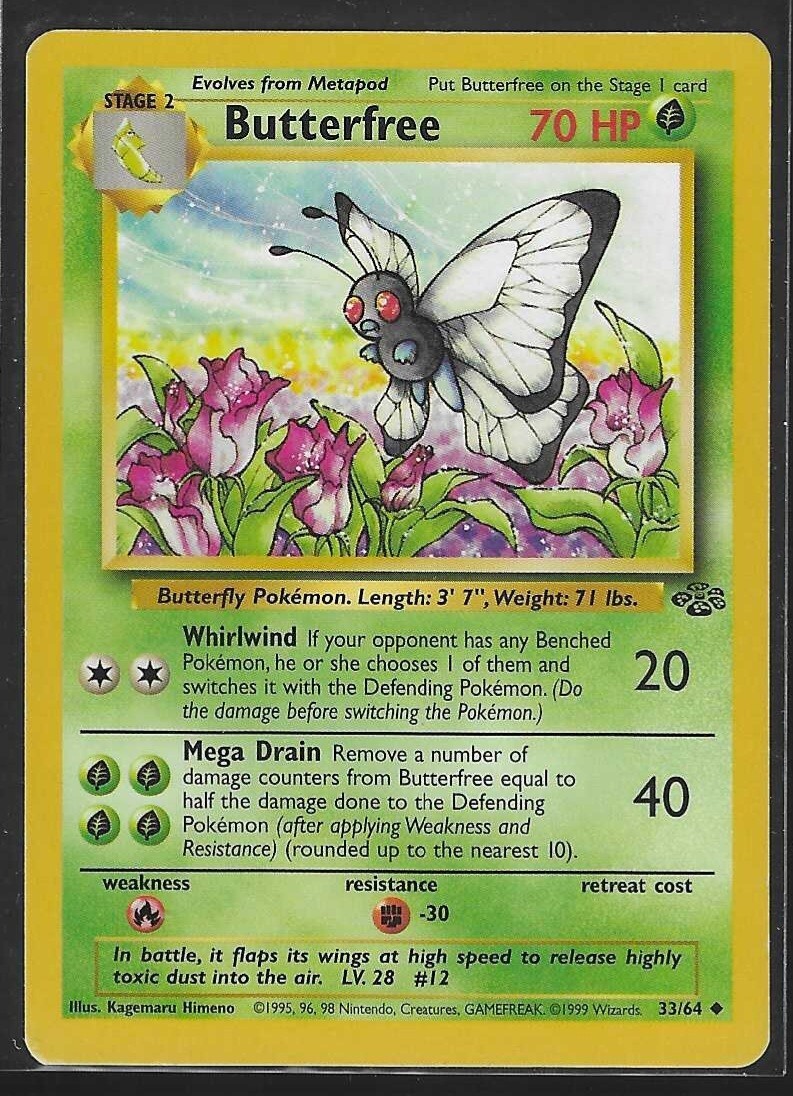 Butterfree #33 NM Jungle Pokemon TCG