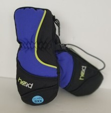 Head Junior Ski Mittens Black/Blue/Rave Green Size XXS 67312 Snow Gloves