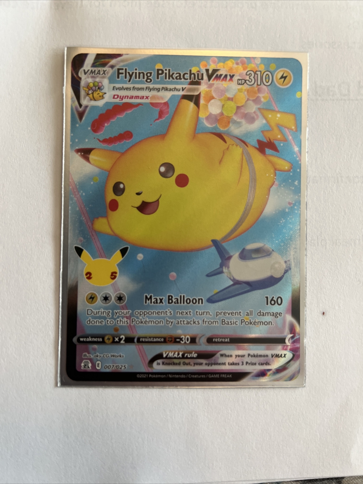 Flying Pikachu VMAX 007/025 Ultra Rare Pokémon Celebrations NM