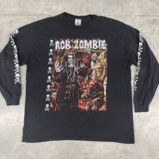 Vintage 1998 Rob Zombie Hellbilly Deluxe Long sleeve Shirt Black XL Delta Tag