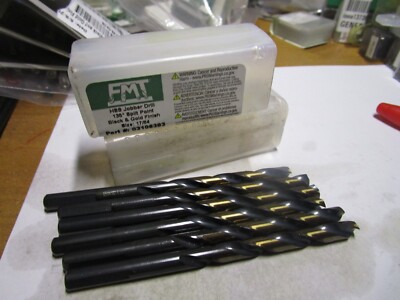 17/64'' HSS 135° Split Point Black and Gold Finish FMT  Jobber Drill Bit QTY 6