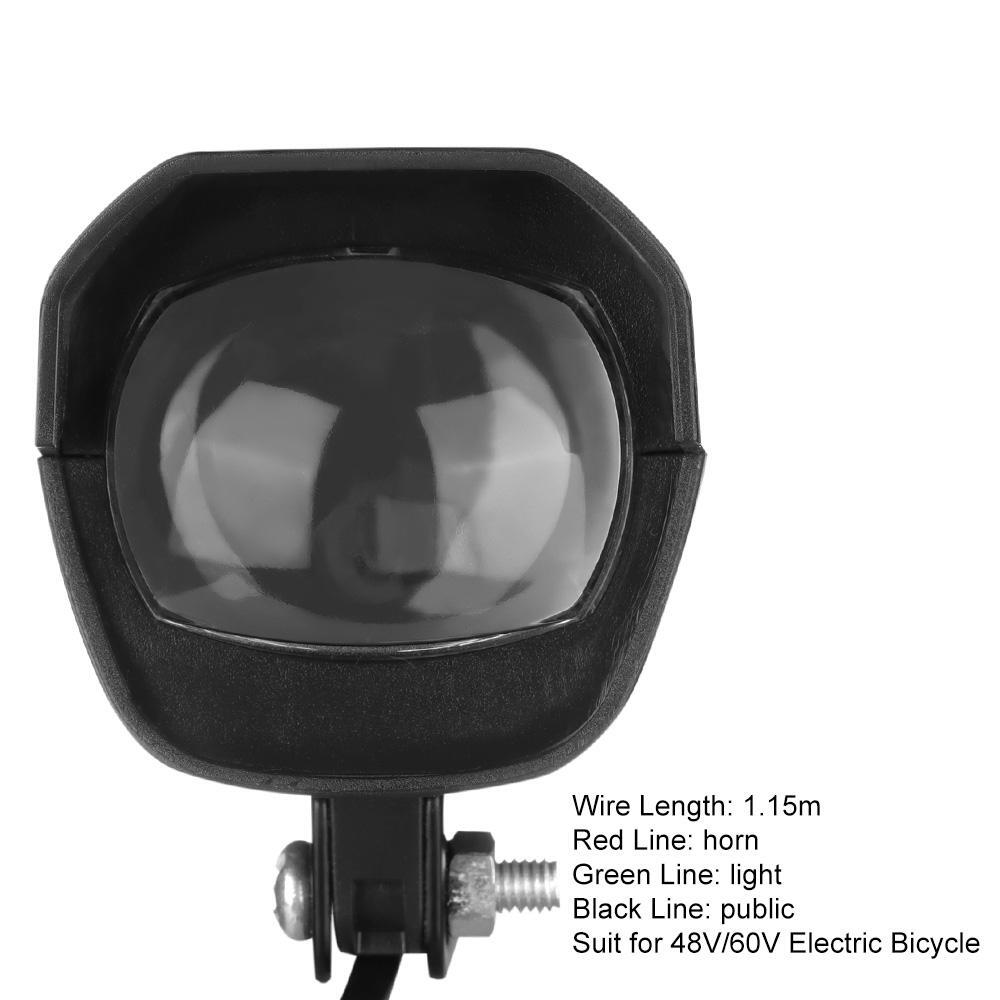 Ebike Headlight 2 In 1 Headlamp Builtin Horn Electric Bicycle Parts