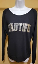 NWT $29 Jenni by Jennifer Moore Women's Black Print Long Sleeve Knit Top Size: M