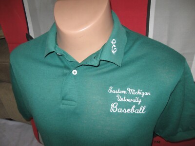 Eastern Michigan Eagles BASEBALL Polo Shirt VTG Men's XL (slim) EMU ...