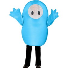 Kids Fall Guys Blue Polyester Tunic Blue Costume - Playboy