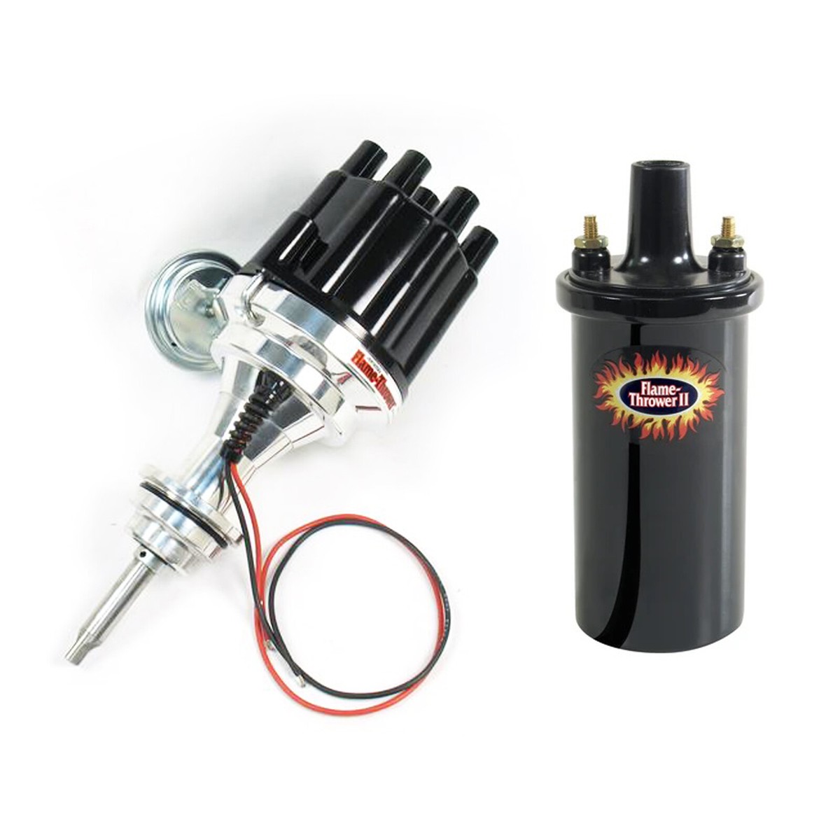 Pertronix Flame-Thrower Billet Distributor With Ignitor II - For Mopar 383-400 Engines, Vacuum Advance, Black Cap - View #9