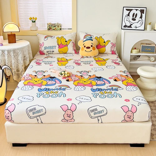 Winnie the Pooh Kids Bed Decor Fitted Sheet Bedding Set Single/Double/King Size