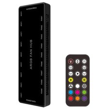 ARGB PWM Fan Hub Addressable 5V-3PIN ARGB 12V 4PIN PWM 2-in-1 RGB Case Fan Hu...