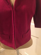 Tocca Wool Lined 8 Red Elbow Short Sleeve Womens Coat Jacket Size 8 Rare