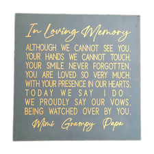 In Loving Memory Wedding Memorial Sign Gift Sign Wooden Engraved Pick Color