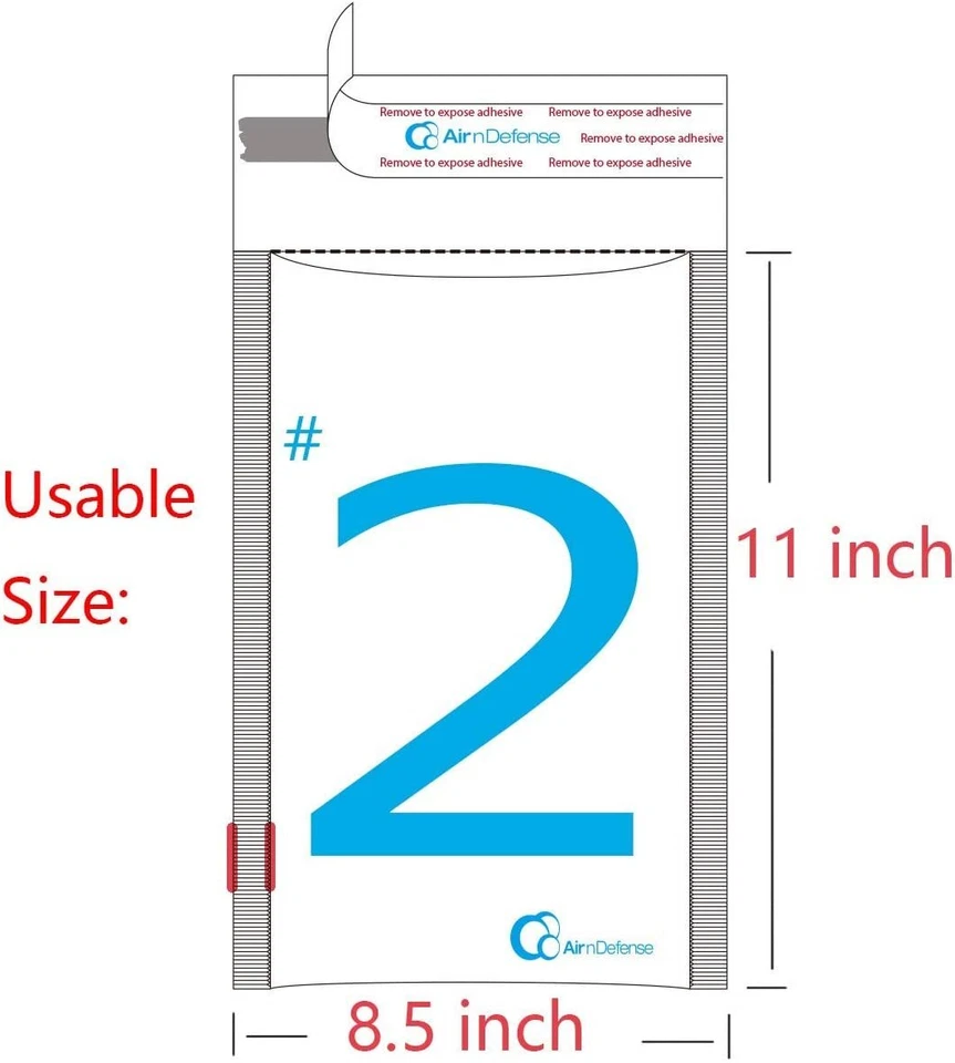 #2 Sobres acolchados de burbujas de polietileno de 8,5x12 bolsas de envío AirnDefense Foto 2 de 4