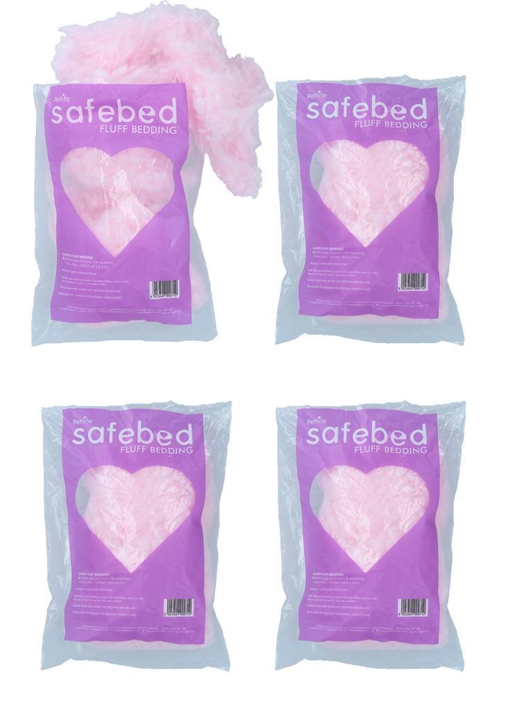 4PK Small Animal Hamster Gerbils Safe Bed Fluff Nesting Bedding - Colour Varies