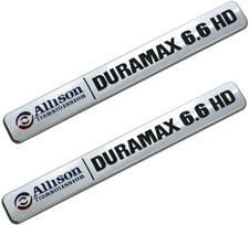 Allison Transmission Duramax 6.6 Hd Hood Emblem For Gm 2500hd Chrome - 2 Pack