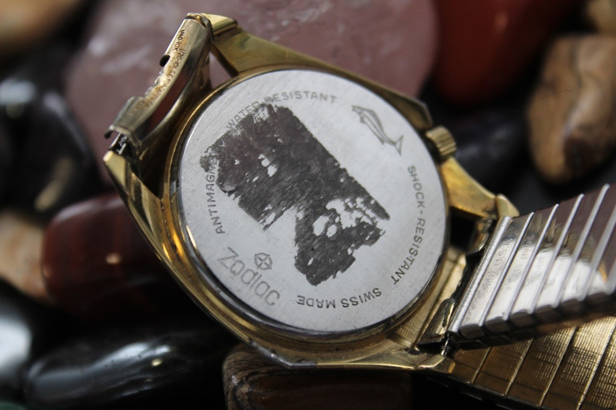 Vintage ZODIAC Olympos Hand Wind Mystery Dial Gold Filled Men's