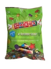 1 x Smarties X-Treme Sour Candy Rolls 4.25 Oz Gluten-Free Fat-Free Peanut-Free