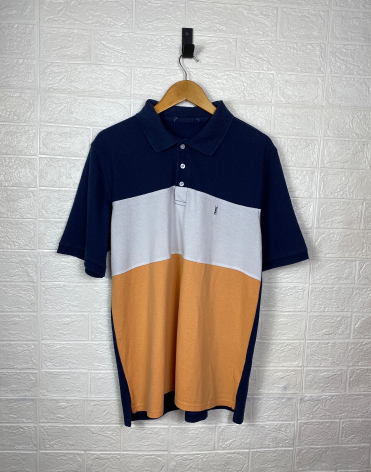 Polo Yves Saint Laurent 3 colori con logo a righe taglia L