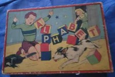 ALTE W&Uuml;RFELBOX PUZZLE "ABC " 24 TEILE VERKAUFT IM ZUSTAND