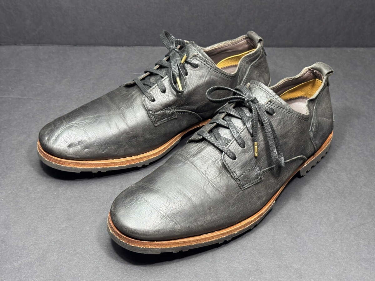 Size 12- Timberland Bardstown Plain Toe Black Leather Casual 
